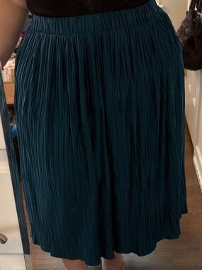 torrid Teal Pleated Midi Skirt